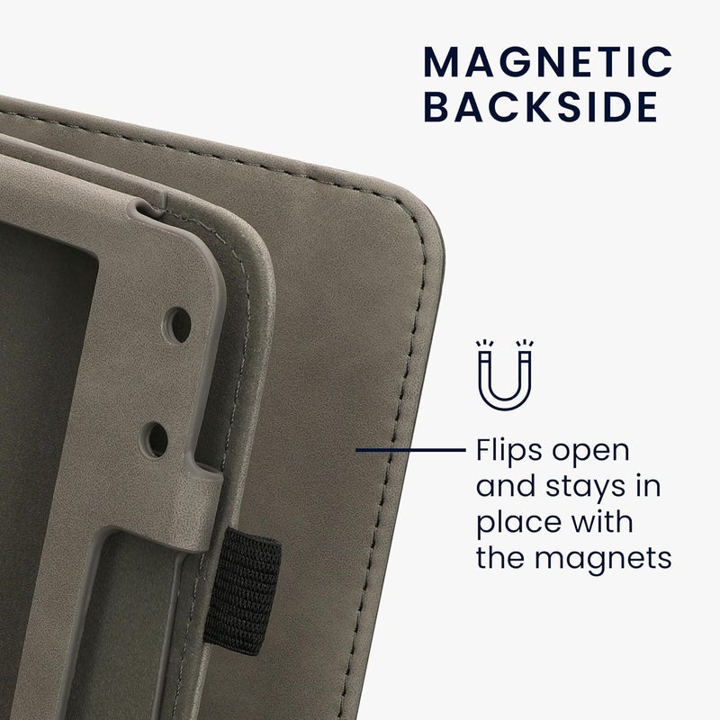 kwmobile Case Compatible with Kobo Libra Colour Case - Cover for eReader with Magnetic Closure - Grey - Image 5